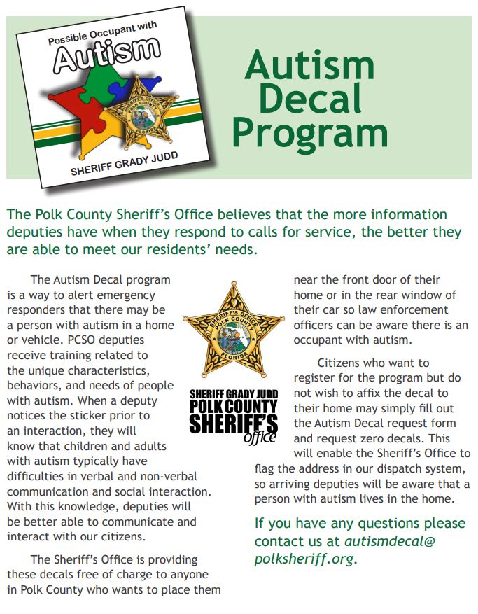 Autism decal flier